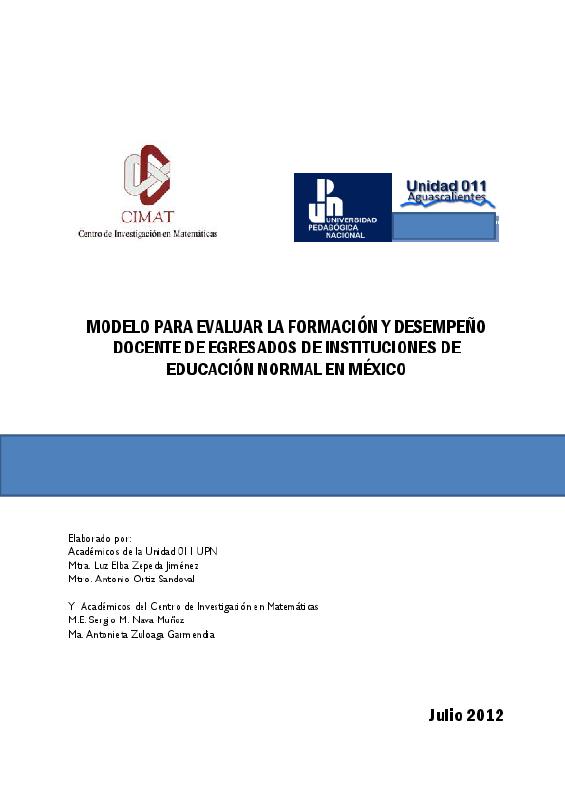 Luz Elba Zepeda Jiménez. (2012) MODELO PARA EVALUAR LA FORMACIÓN Y DESEMPEÑO DOCENTE.pdf