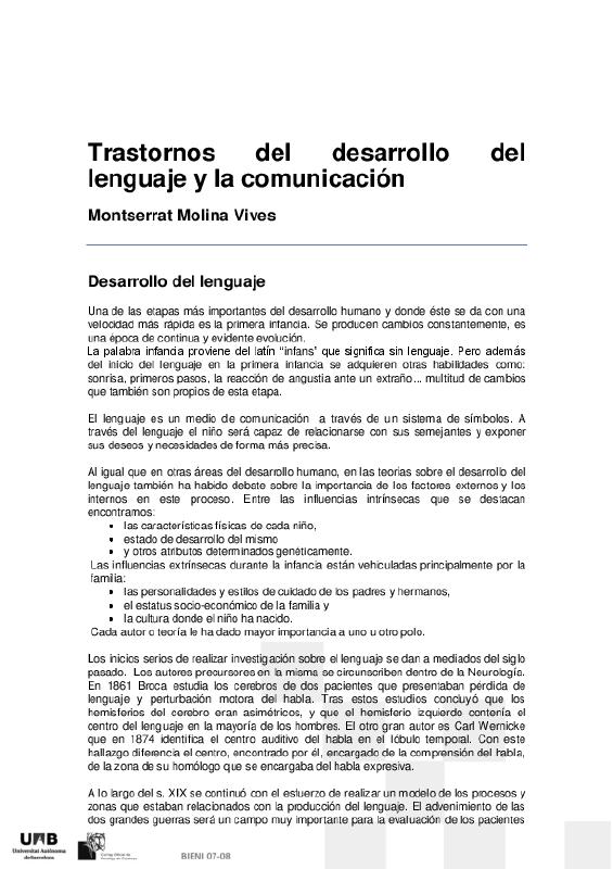 04. Trastornos del desarrollo del lenguaje y la comunicación Autor Montserrat Molina Vives.pdf