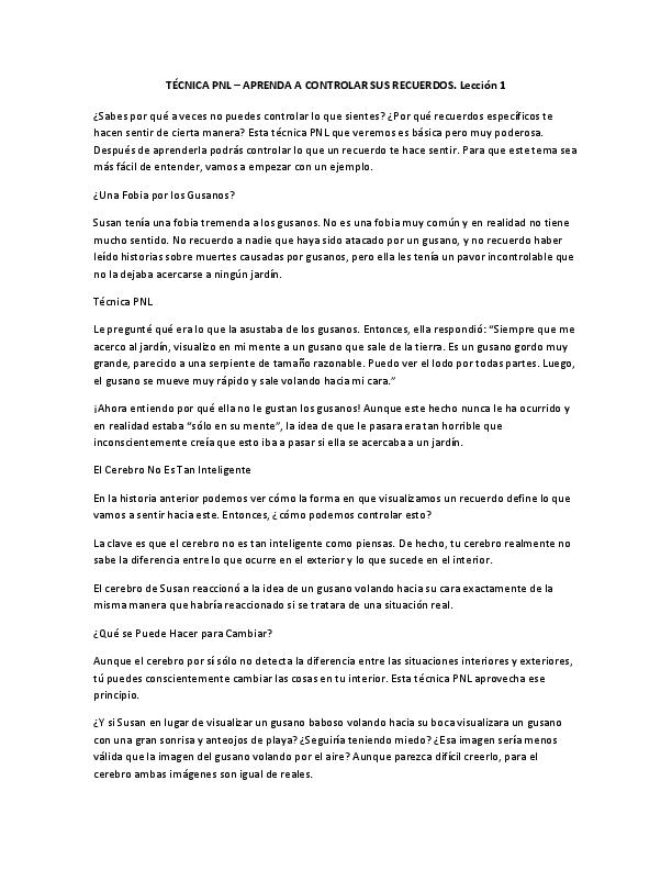 03. Técnica PNL. Aprenda a controlar sus recuerdos autor Cursos Virtuales Gratis.pdf