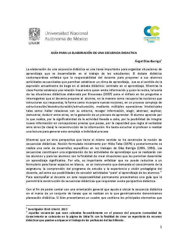 Ángel Díaz Barriga GUÍA PARA LA ELABORACIÓN DE UNA SECUENCIA DIDÁCTICA.pdf