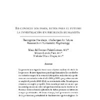 05. Re-conocer los pasos, retos para el futuro la investigación en psicología humanista autor María del Socorro Peláez Lozano, Mónica Lozada Páez y Nathalie Olano Duque.pdf